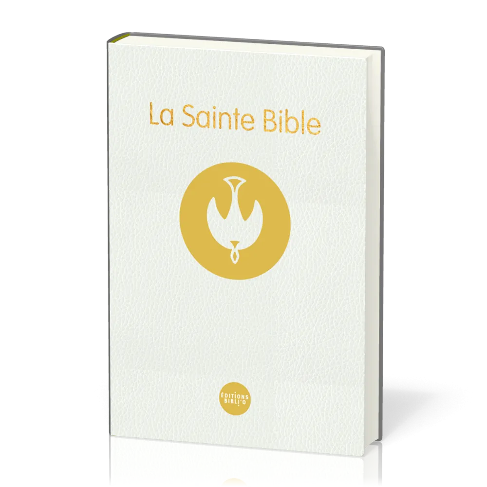 Bible Colombe reliée - Couverture rigide blanche, tranche dorée
