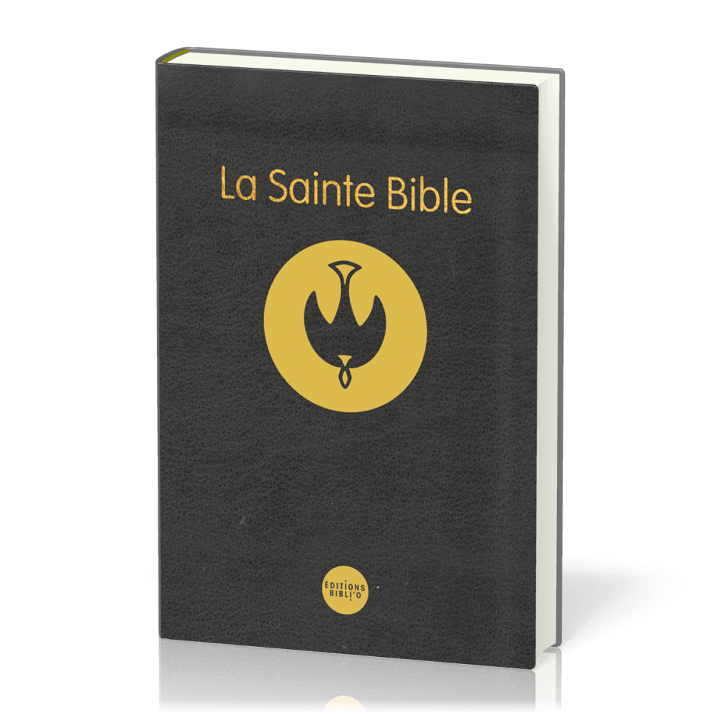 Bible Colombe relié - Couverture semi-rigide noire, tranche dorée