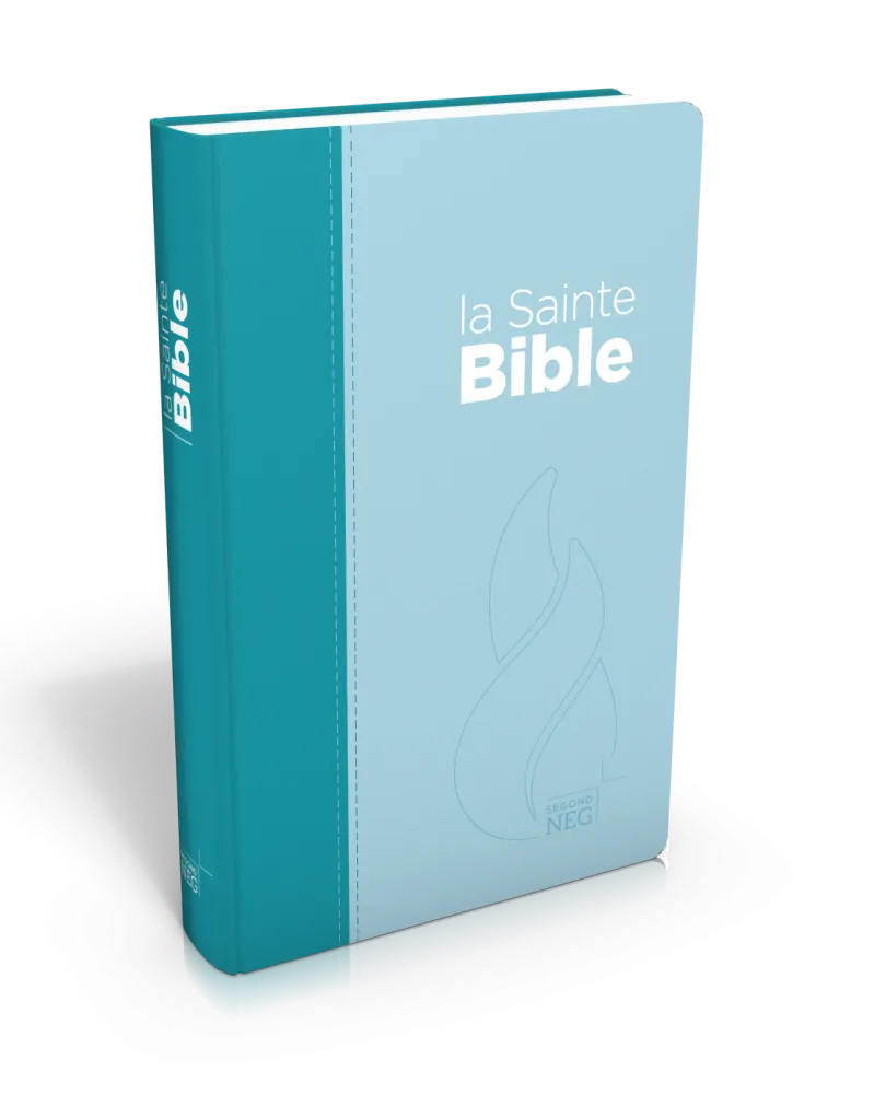 Bible Segond NEG compact, couverture souple, toile duo bleu lagon/bleu ciel