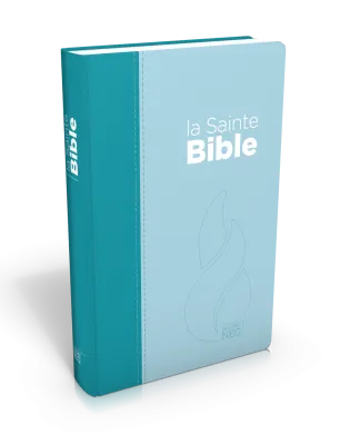 Bible Segond NEG compact, couverture souple, toile duo bleu lagon/bleu ciel