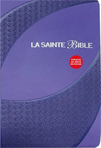 Bible Segond 1910 gros caractères similicuir violet, onglets, tranche argent