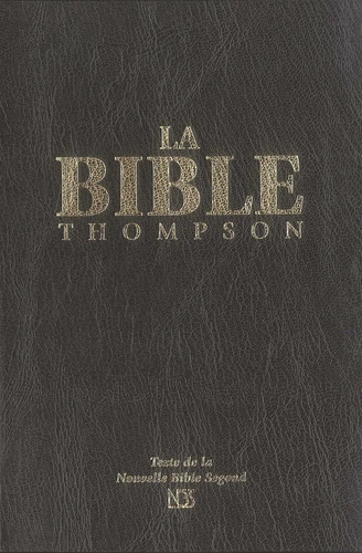 BIBLE NBS THOMPSON, RIGIDE NOIRE, TRANCHE BLANCHE, ONGLETS