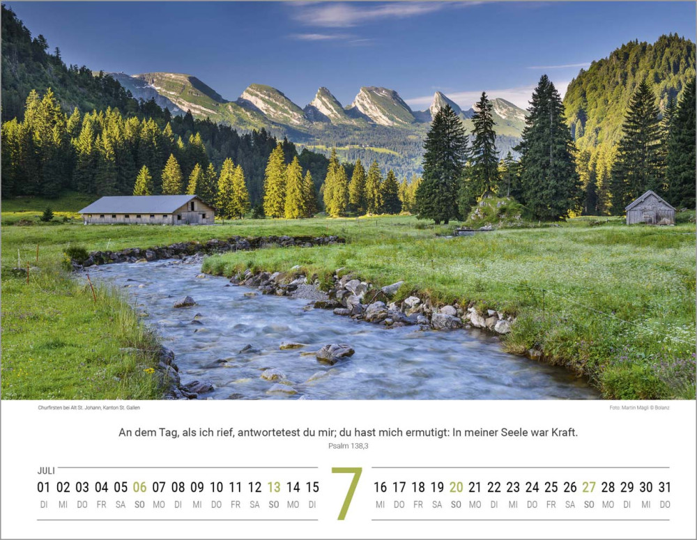 Calendrier Paysages Suisses - allemand