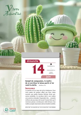 Calendrier Vivre Aujourd'hui - bloc à effeuiller, grande plaque