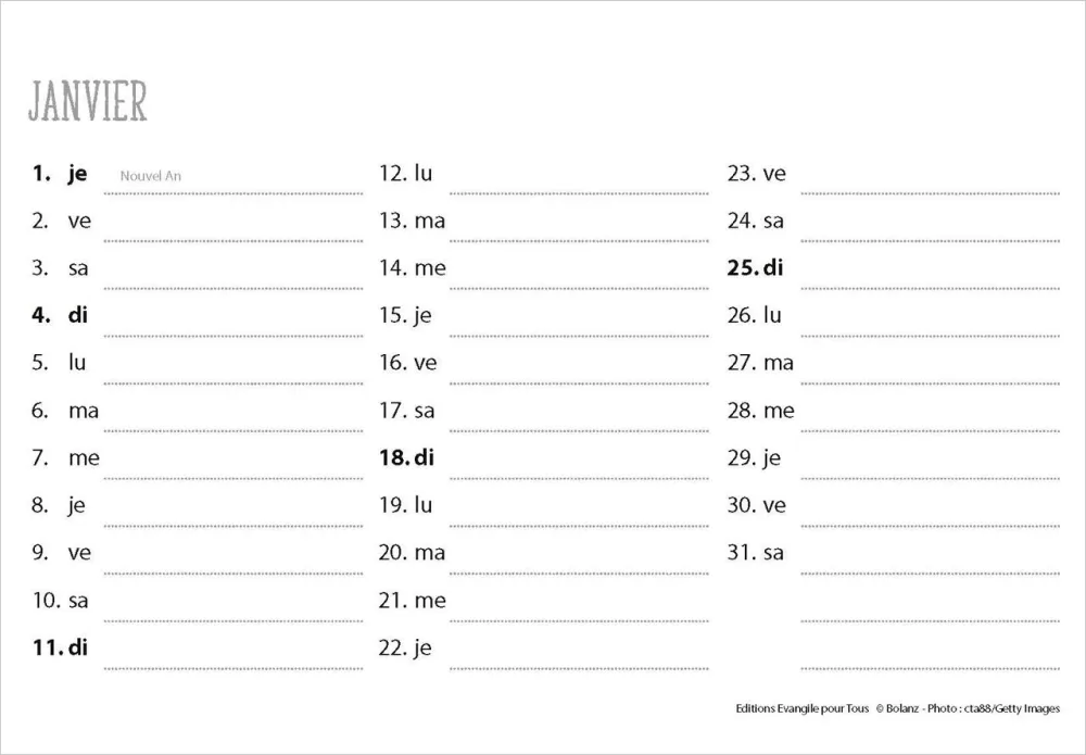 Calendrier Le Bon Berger  - cartes postales
