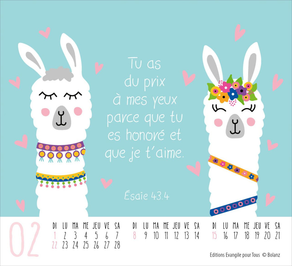 Calendrier Petits amis - mini de table