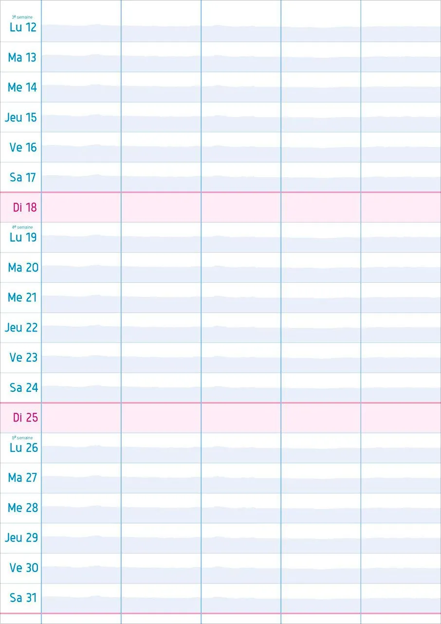 Calendrier Multiplanning - mural