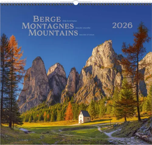 Calendrier Montagnes - trilingue, poster mural