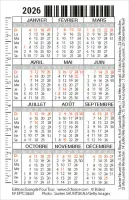 Calendrier format carte de crédit - Chat