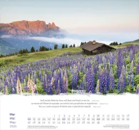 Calendrier Montagnes - trilingue, poster mural