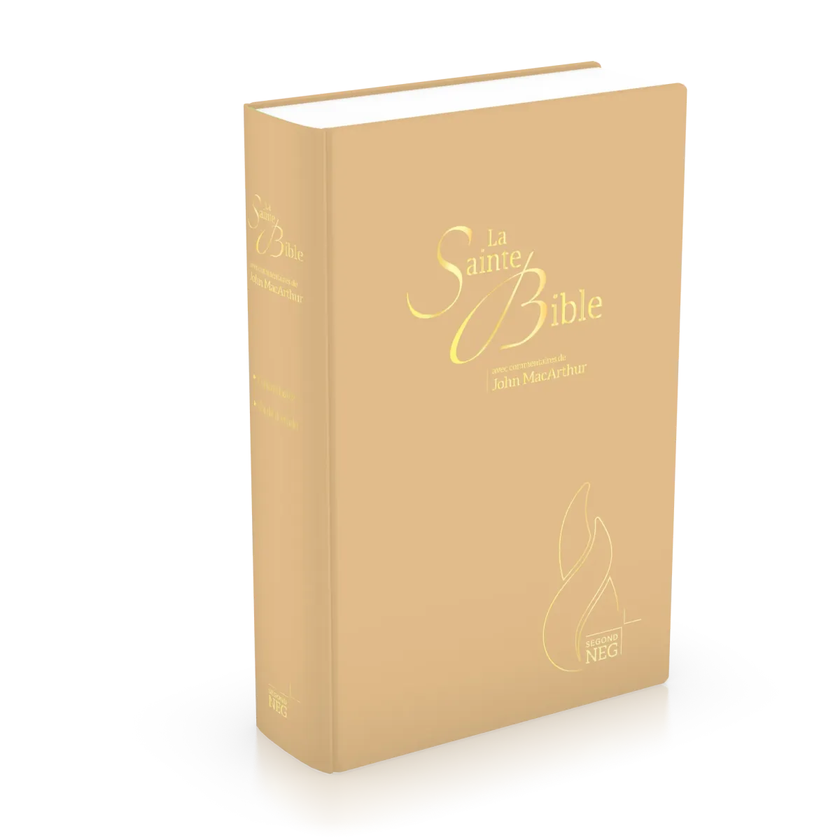 Bible NEG MacArthur semi-rigide, toile beige