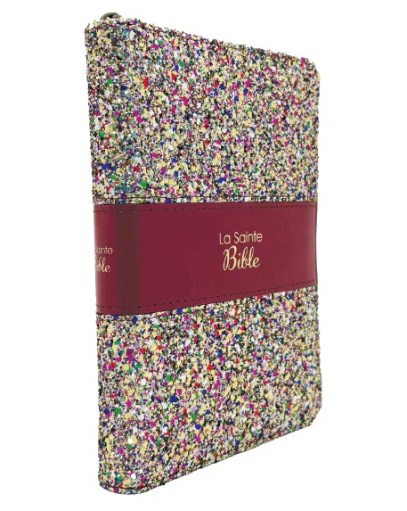 Bible Segond 1910 - compact - Multicolore parole de Jésus en rouge,ferm. eclair.
