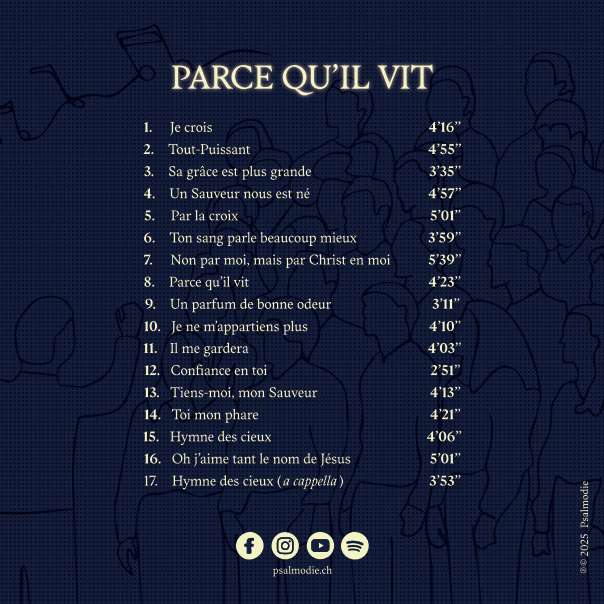 Parce qu'Il vit CD [2026] - Psalmodie