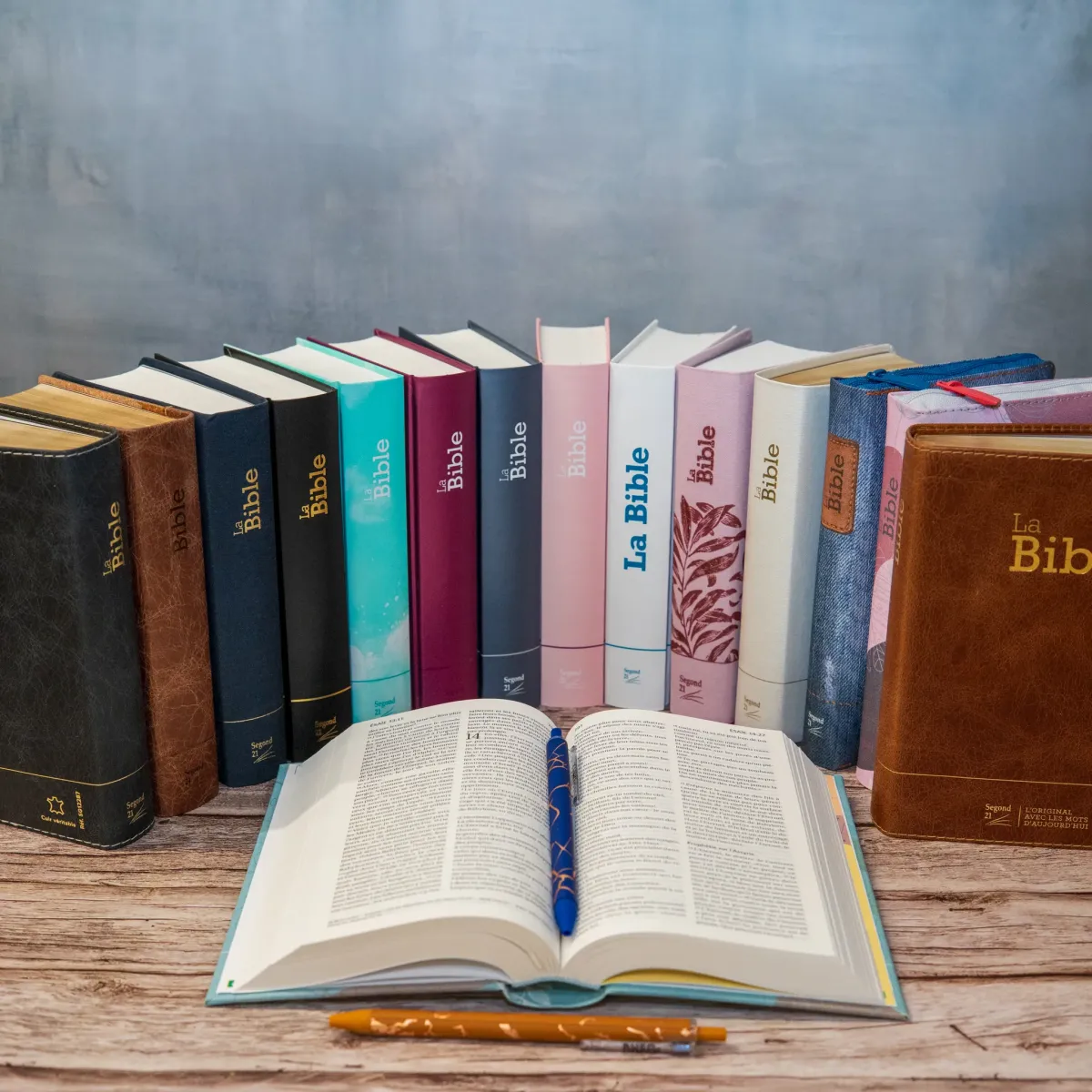 Bible Segond 21 compacte  (Premium style) - Couverture semi-rigide cuir anthracite, tranches or