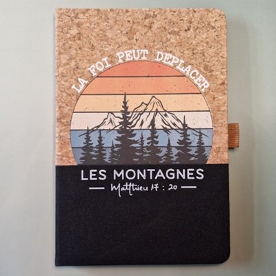 Carnet A5 rigide, liège et toile noir Mt 17.20