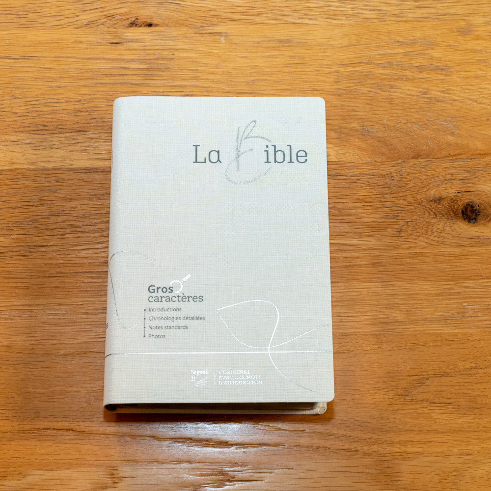 Bible Segond 21, gros caractères - couverture souple en toile blanche