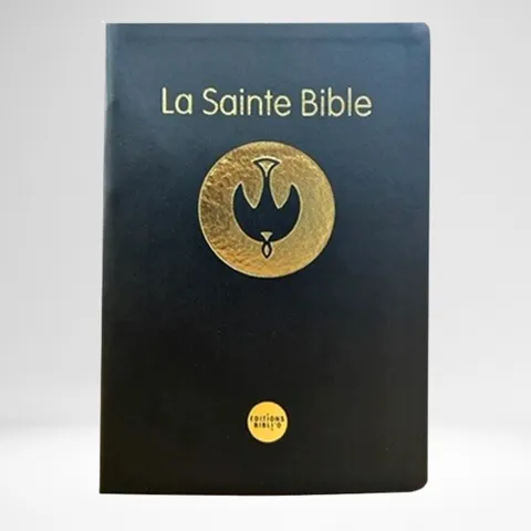 Bible Colombe relié - Couverture semi-rigide noire, tranche dorée
