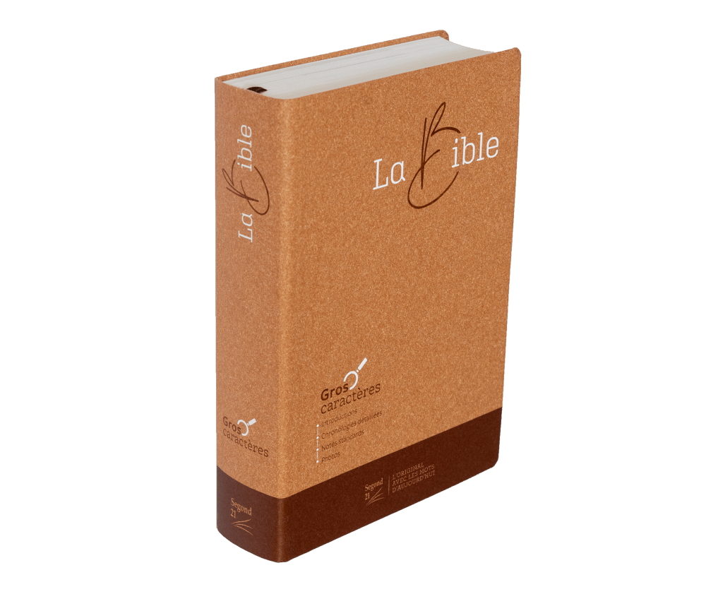 Bible Segond 21, gros caractères - couverture semi-rigide, papier brun chiné en fibres naturelles