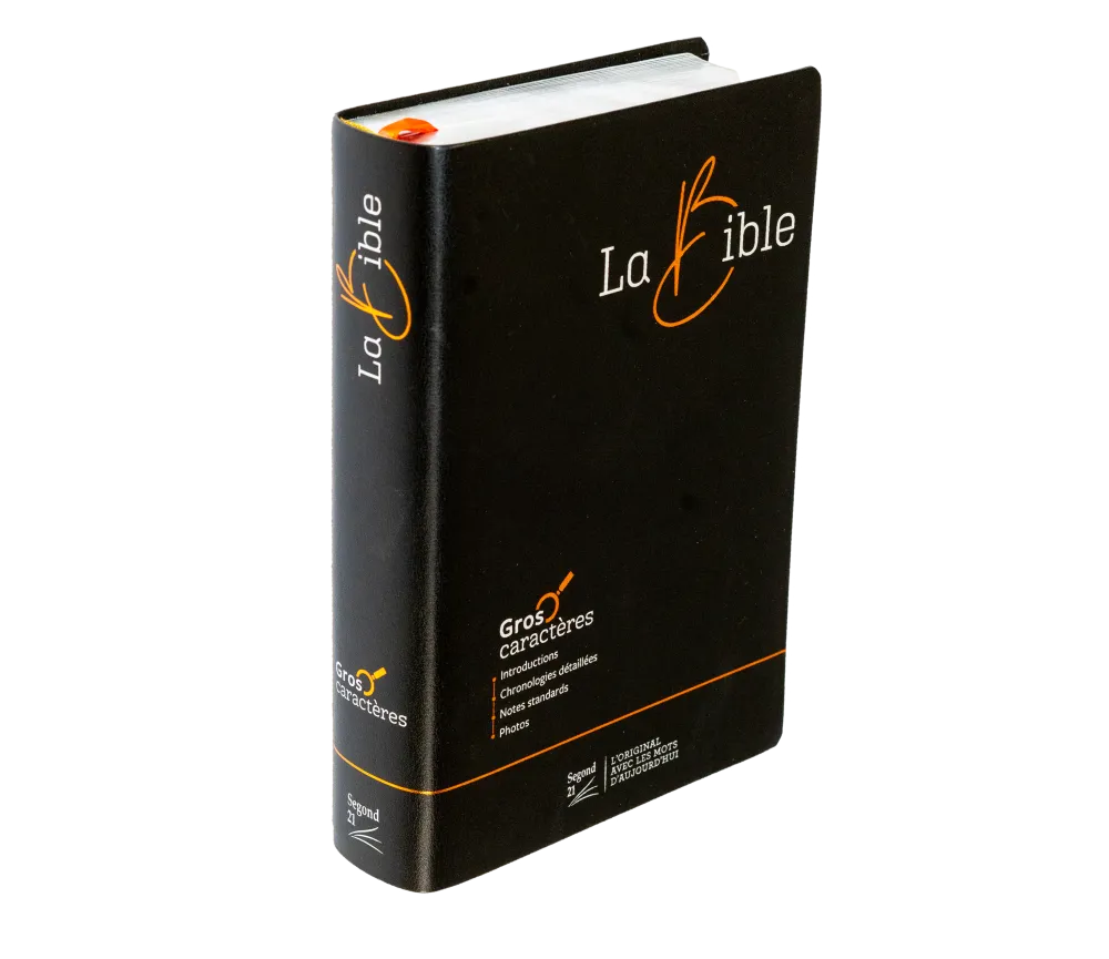 Bible Segond 21, gros caractères - couverture souple noire en fibrocuir
