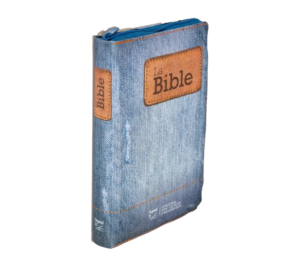 Bible Segond 21 compacte (premium style) - couverture souple toilée motif jeans, avec fermeture écl