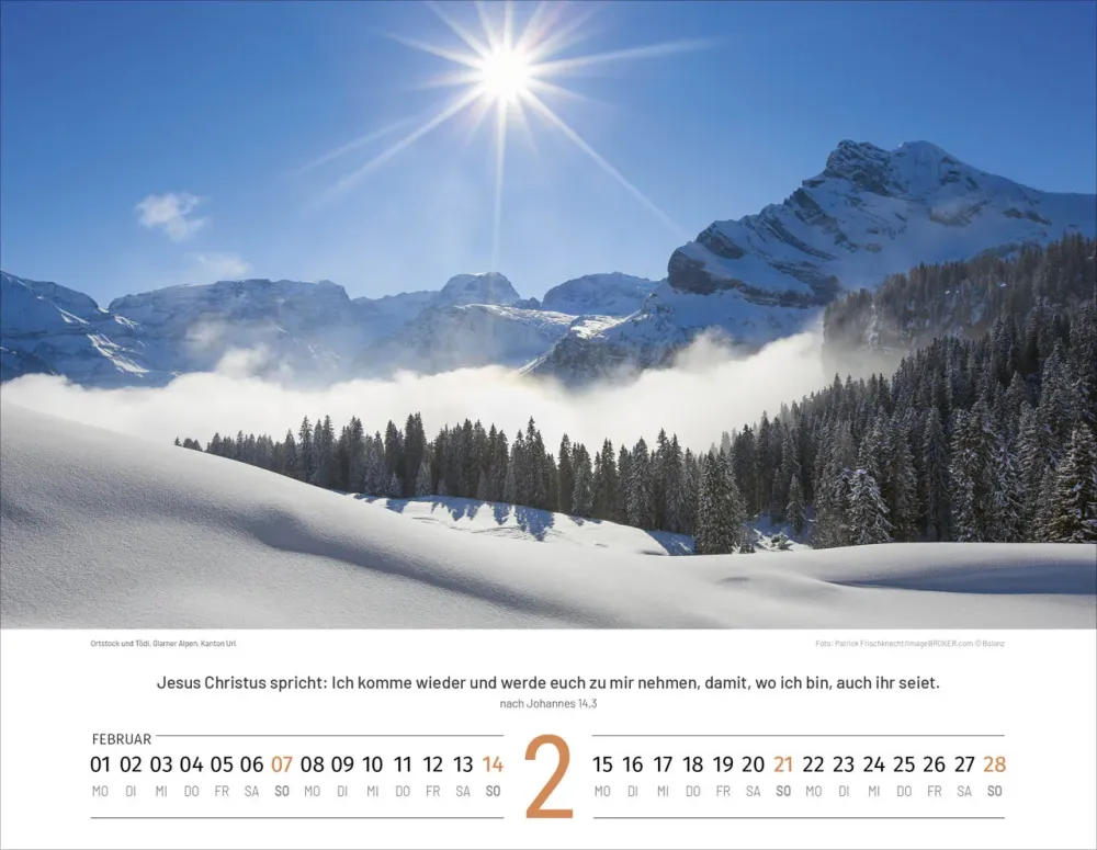 Calendrier Paysages Suisses - français