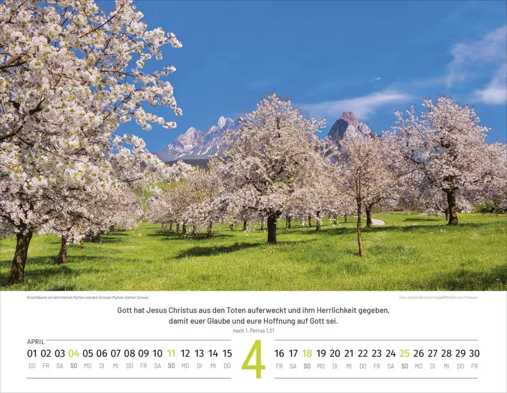 Calendrier Paysages Suisses - français