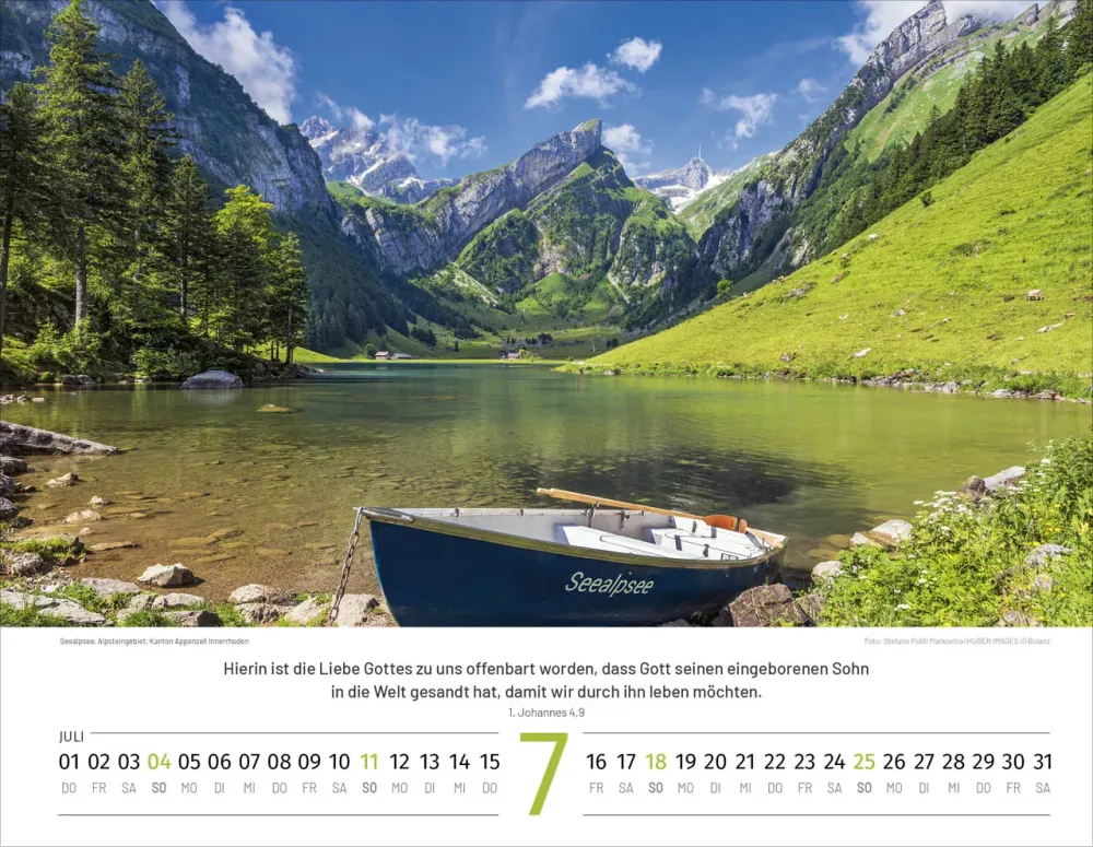Calendrier Paysages Suisses - français