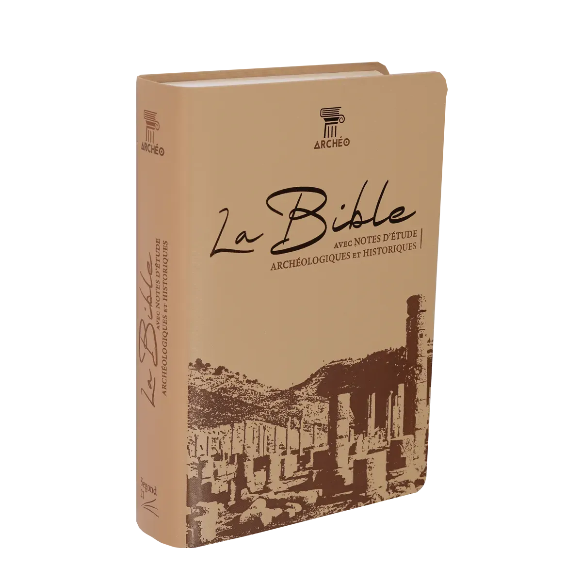 Bible Segond 21 archéologique - couverture souple Vivella café et bronze