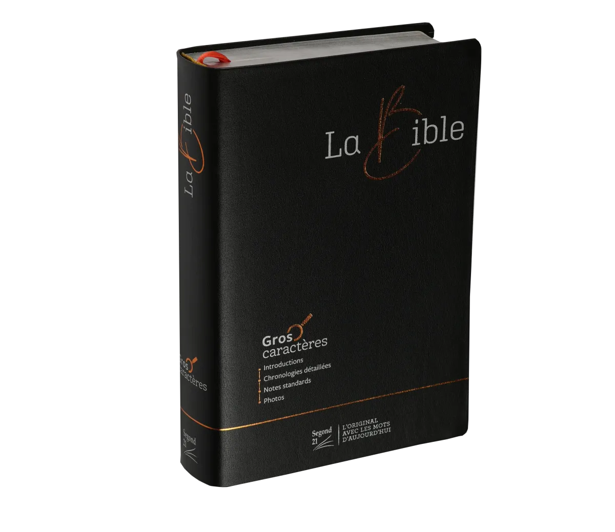 Bible Segond 21, gros caractères - couverture souple noire en fibrocuir