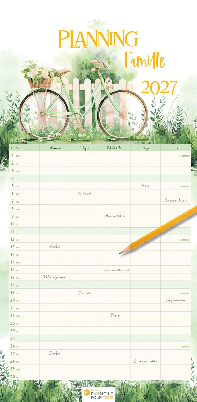 Calendrier Planning famille - mural