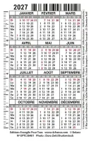Calendrier format carte de crédit - Chien