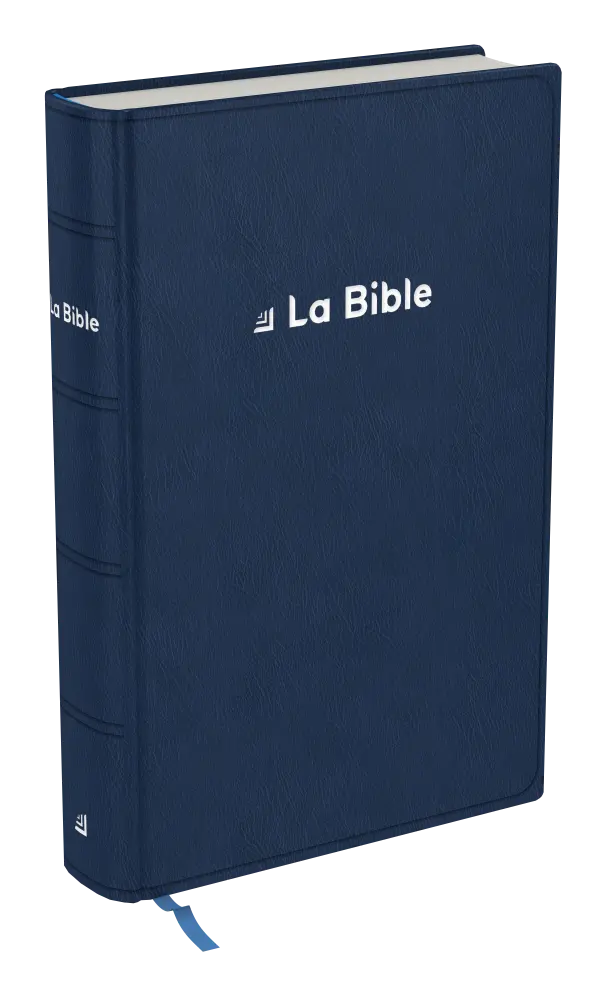 Bible Darby révisée format standard, souple bleu, tranche argent
