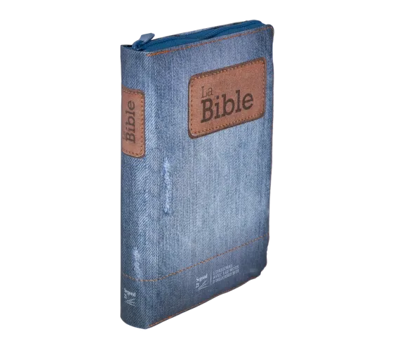 Bible Segond 21 compacte (premium style) - couverture souple toilée motif jeans, avec fermeture écl