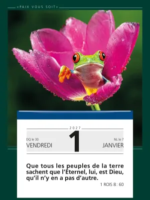 Calendrier Paix vous soit - Gros caractères - 1 verset