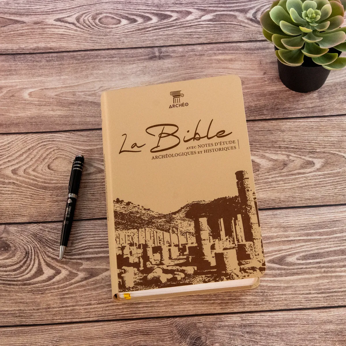 Bible Segond 21 archéologique - couverture souple Vivella café et bronze