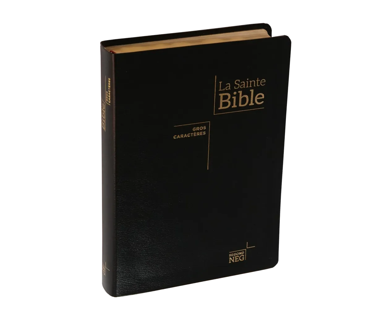 Bible NEG gros caractères souple fibrocuir noir tranche or onglets