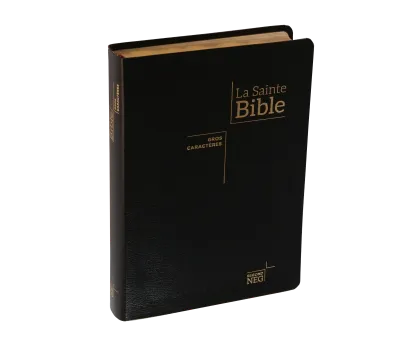 Bible NEG gros caractères souple fibrocuir noir tranche or onglets