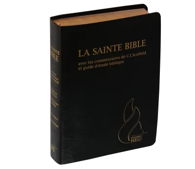 Bible NEG Scofield - fibrocuir noir tranche or onglets - Nouvelle édition