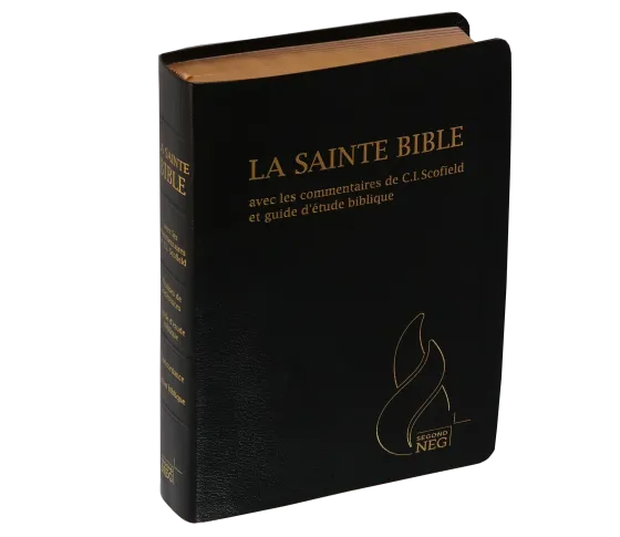 Bible NEG Scofield - fibrocuir noir tranche or onglets - Nouvelle édition