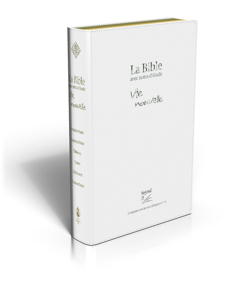 Bible Segond 21 Vie Nouvelle - souple - vivella blanc - tranches or avec boîtier