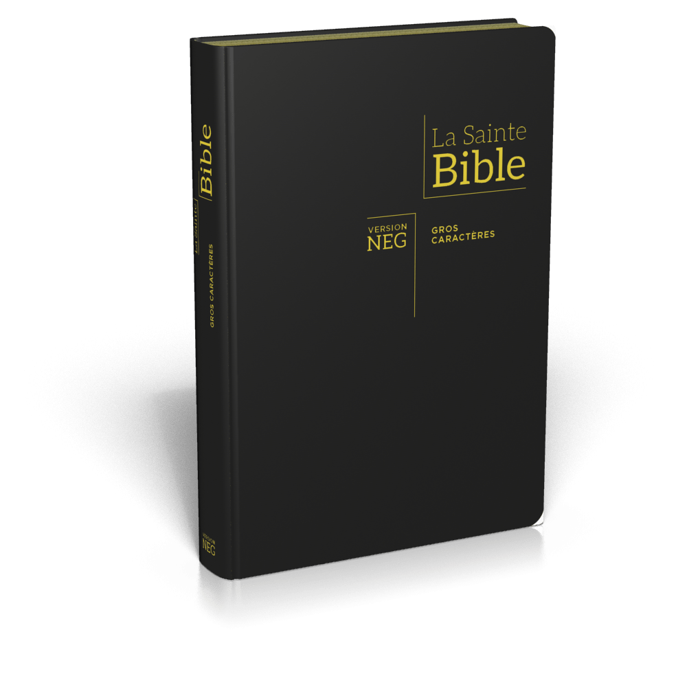 Bible NEG gros caractères souple fibrocuir noir tranche or onglets