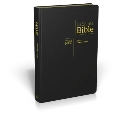 Bible NEG gros caractères souple fibrocuir noir tranche or onglets