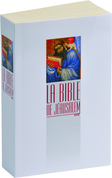 Bible de Jérusalem brochée blanche avec icône