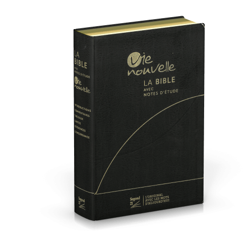 Bible Segond 21 Vie Nouvelle - souple - fibrocuir noir - tranches or avec boitier