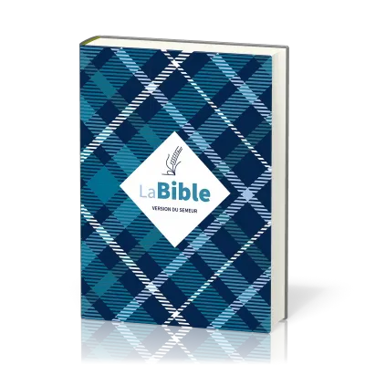 Bible Semeur 2015, couverture textile semi-souple bleue, tissu carreaux