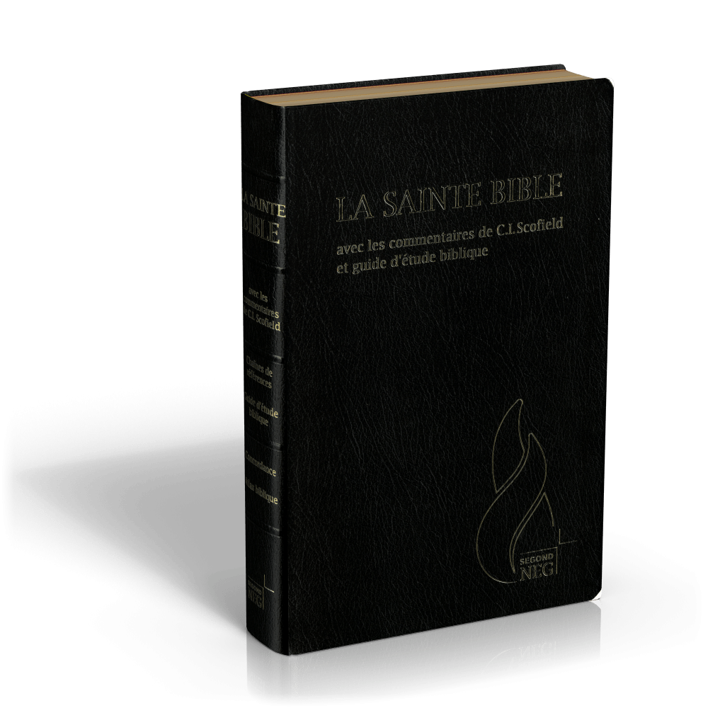 Bible NEG Scofield - fibrocuir noir tranche or onglets - Nouvelle édition