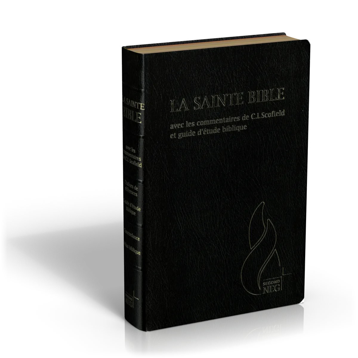 Bible NEG Scofield - fibrocuir noir tranche or onglets - Nouvelle édition
