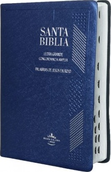 Espagnol Bible RVR1960 gros caractères- vinyle bleu avec onglets