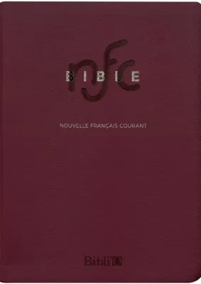 Bible Nouvelle Français courant souple similicuir bordeaux ferm. éclair tranche or avec deutéro