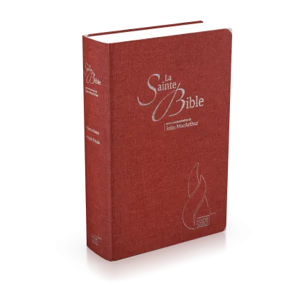 Bible d'étude Segond Neg MacArthur, semi-rigide, toile carmin